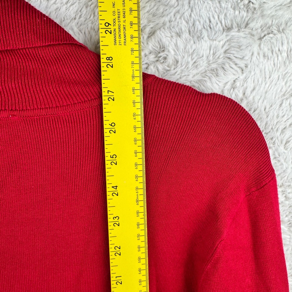 Chico's Turtleneck Sweater 3 Womens XL Red Office Classic Layering Holiday Cozy - Picture 7 of 11
